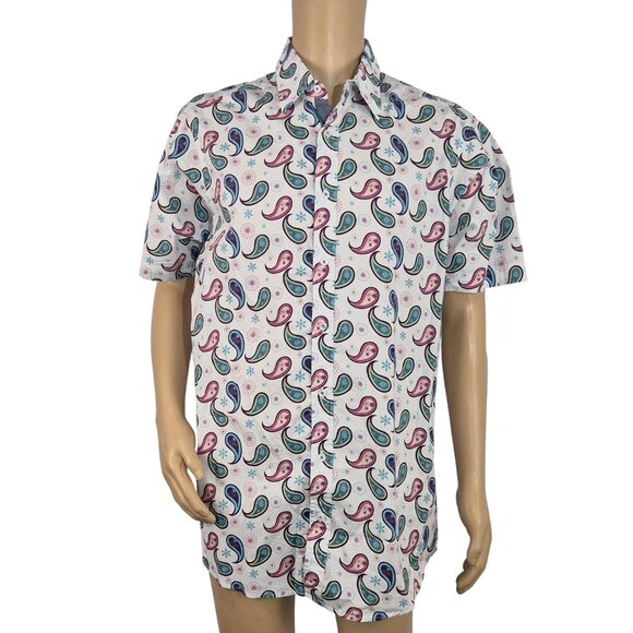 Daniel Cremieux Other - CREMIEUX PREMIUM DENIM Men's Size XL Shirt Stretch White Paisley Multi  (55)